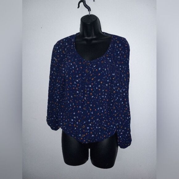 A.n.a. blue floral off shoulder blouse - Picture 1 of 4
